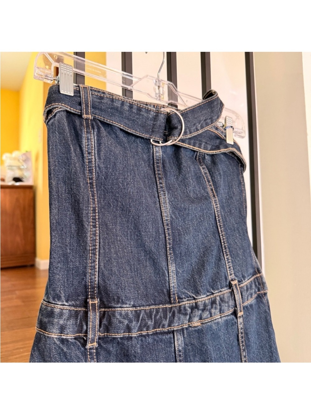 Zara Denim Belted Jumpsuit